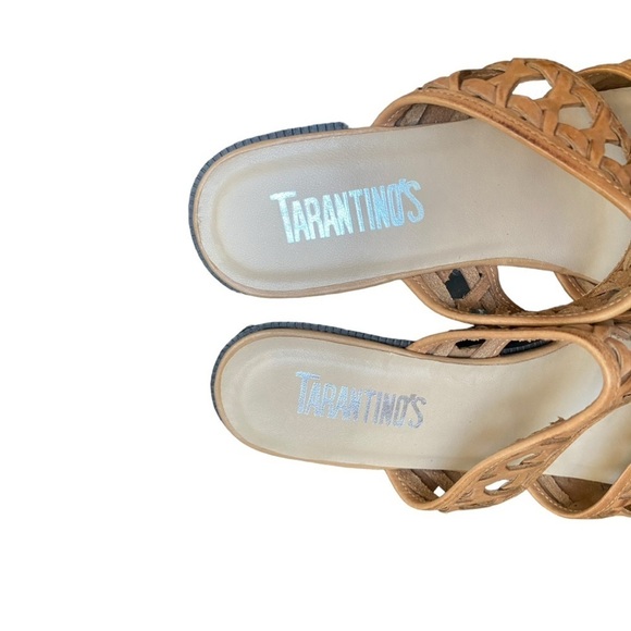 Vintage Tarantino’s Vintage Basket Weave Leather Heeled Sandals I Size: 8B - Picture 8 of 9